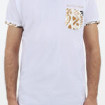 BEARRAYBON Etnik Ön Cep ve Kol Tasarımlı Sıfır Yaka T-shirt 11031